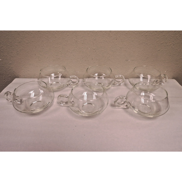 6 MCM Moderno Riekes-Crisa Glass Punch Cups - Mid Century Blown Glass Vintage - Picture 1 of 4